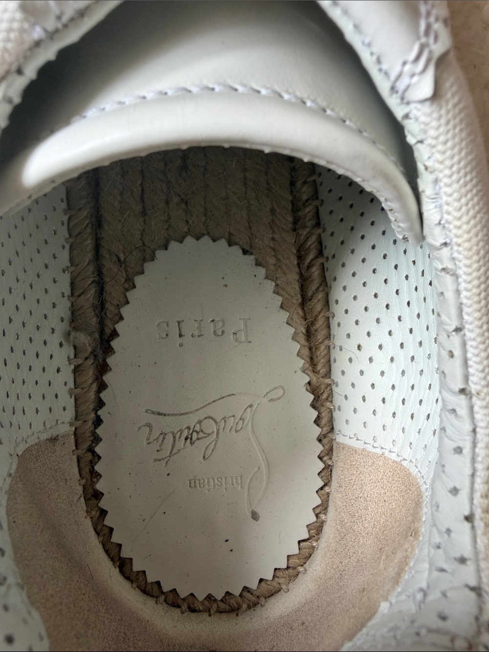 Christian Louboutin White Canvas Espadrille with Signature Red Sole - Picture 3 of 4